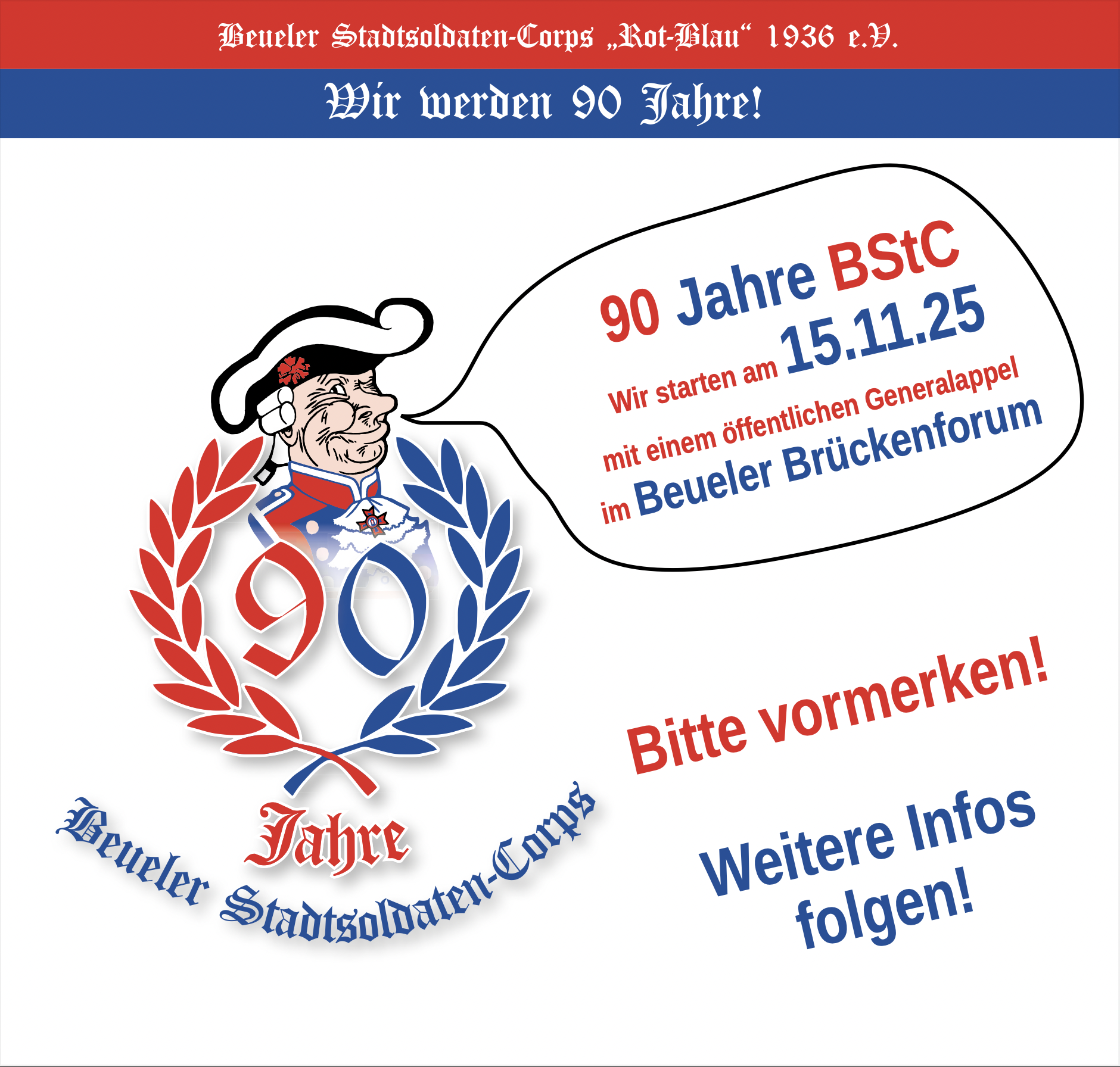 Einladung 90 Jahre Beueler Stadtsoldaten 15.11.2025